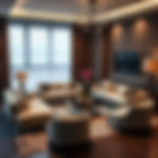 Modern living room seating arrangement showcasing elegance