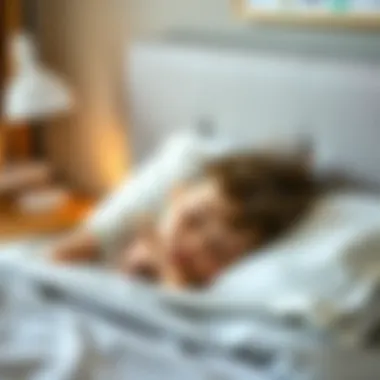 A child peacefully sleeping on a bed