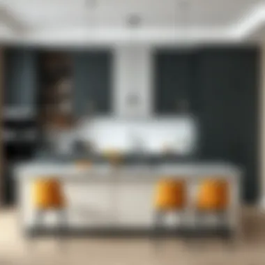 Contemporary color palette for kitchen island decor