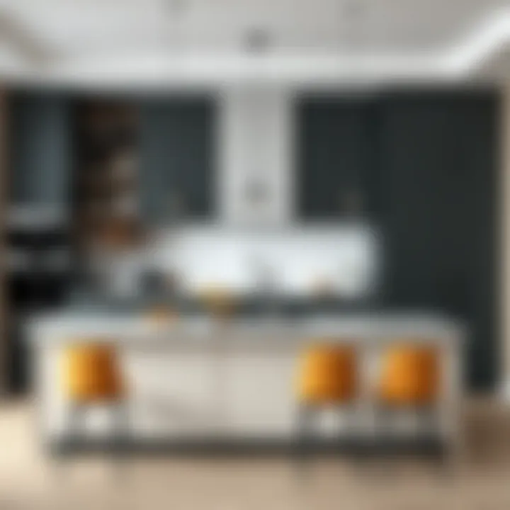 Contemporary color palette for kitchen island decor