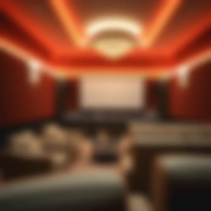 Cozy atmosphere with ambient lighting in a cinema