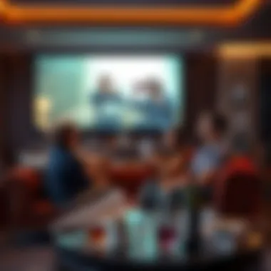 Group of friends enjoying a movie in a comfortable setting