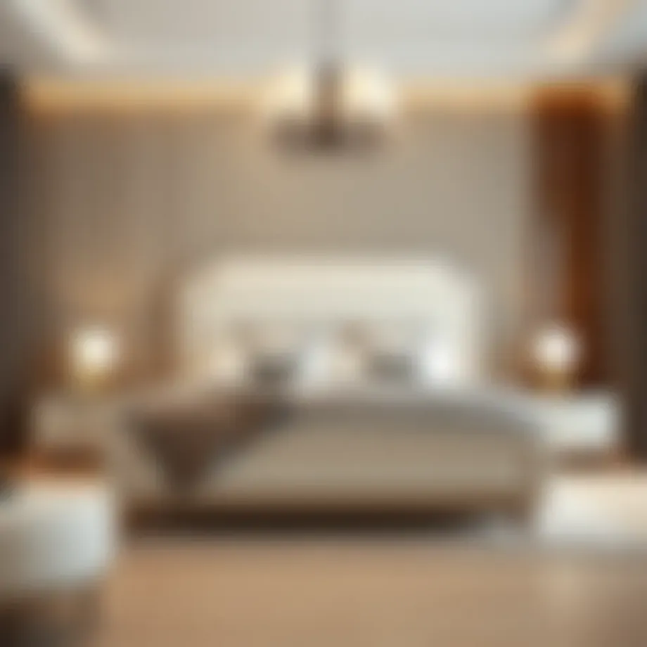Elegant double bed frame with headboard