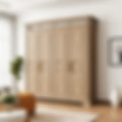 Elegant five-door wardrobe showcasing modern design