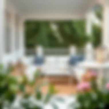 Elegant White Balcony Ensemble Elegant white balcony set with cushions and decorative elements