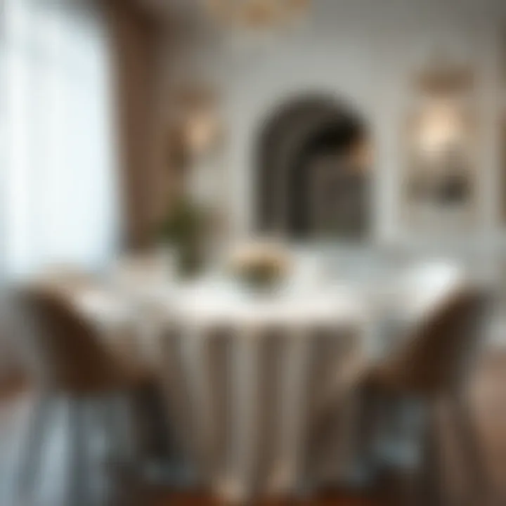 Elegant table setting with a white tablecloth