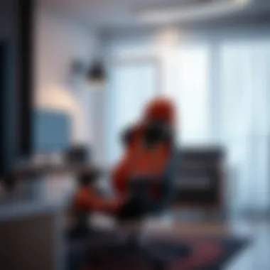 A comfortable gaming chair integrated into a gaming setup