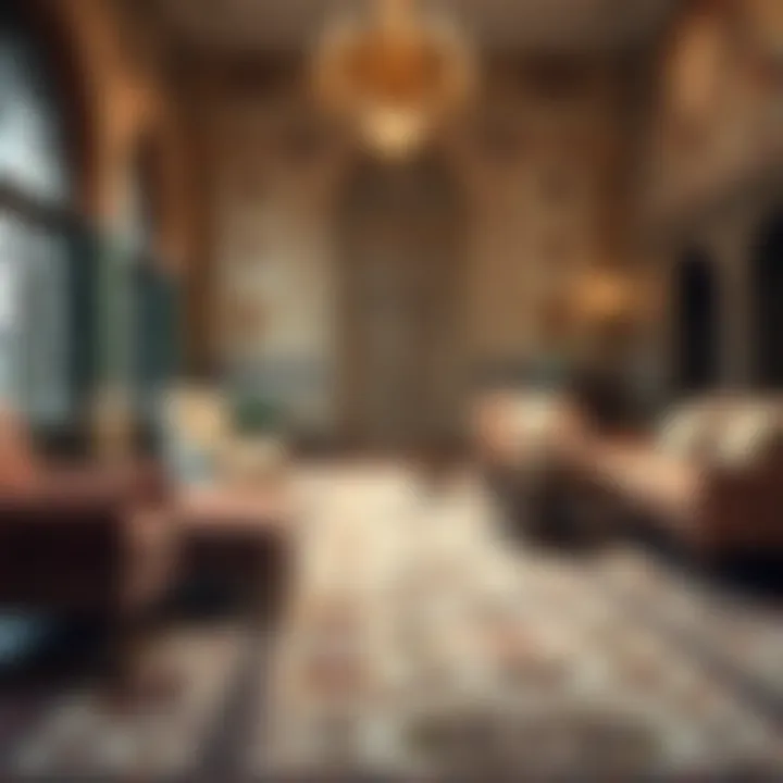 Intricate carpet patterns representing cultural heritage