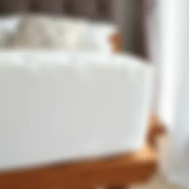 Close-up of waterproof single bed mattress protector showing durability test