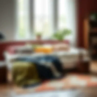 Cozy living space featuring colorful fiber duvets in various styles