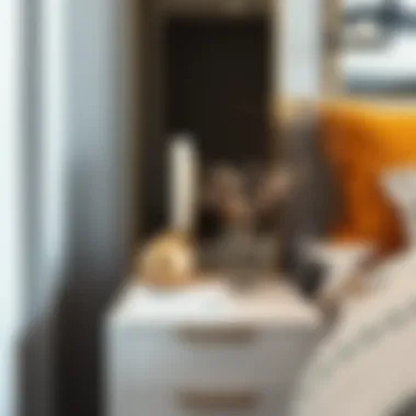 Stylish bedside table showcasing decorative items