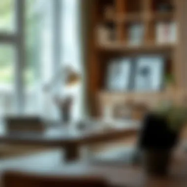 Stylish desk arrangement with accessories