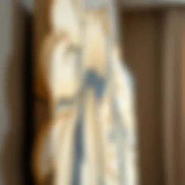 Close-up of a beautiful canvas painting with intricate details