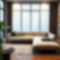 Stylish divan sofa bed in a modern living room setting