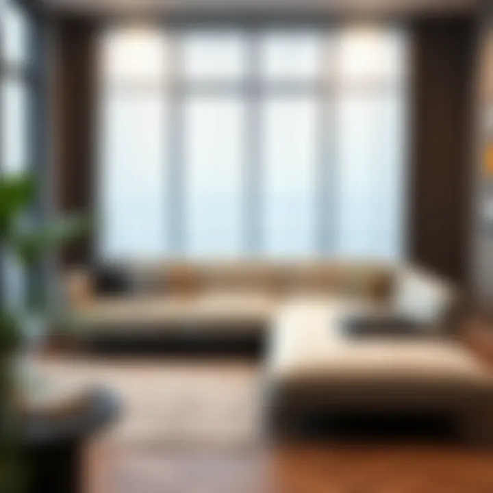 Stylish divan sofa bed in a modern living room setting