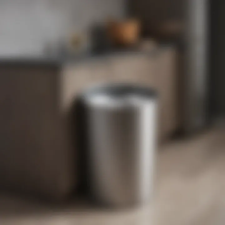 Modern design of cabinet trash can complementing decor