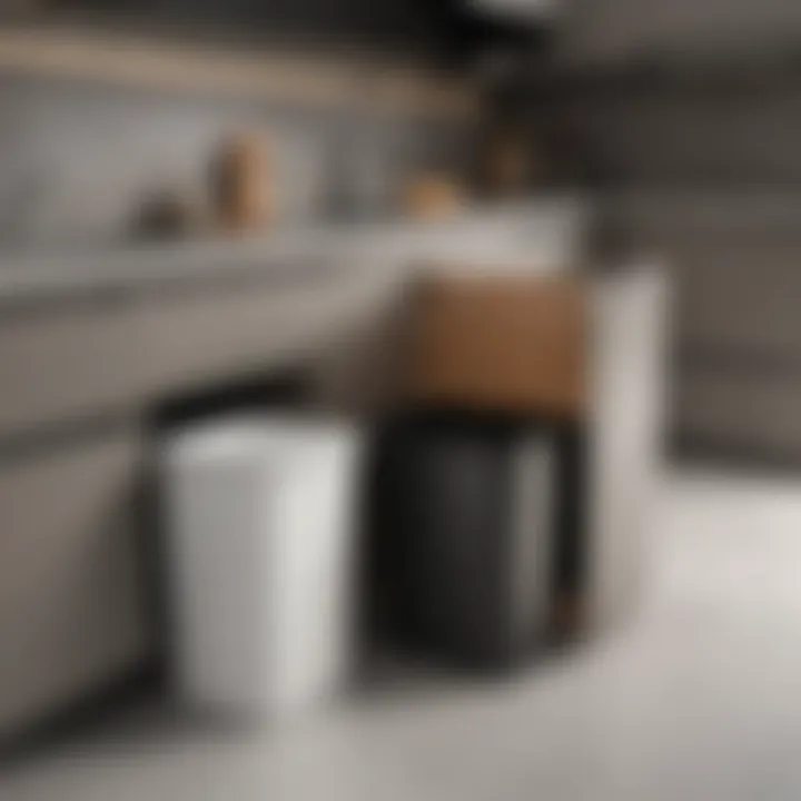 Stylish cabinet-mounted trash can enhancing kitchen aesthetics