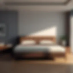 Luxurious double bed base in a modern bedroom setting