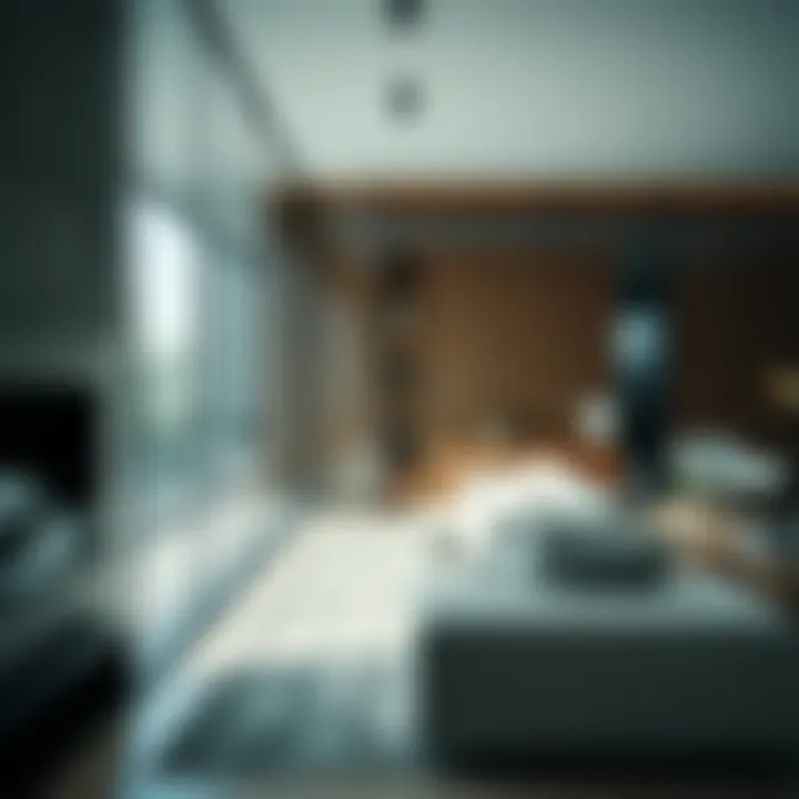 A visually striking interior showcasing glass wall installation