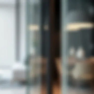 Detailed view of sealing techniques in glass wall installations