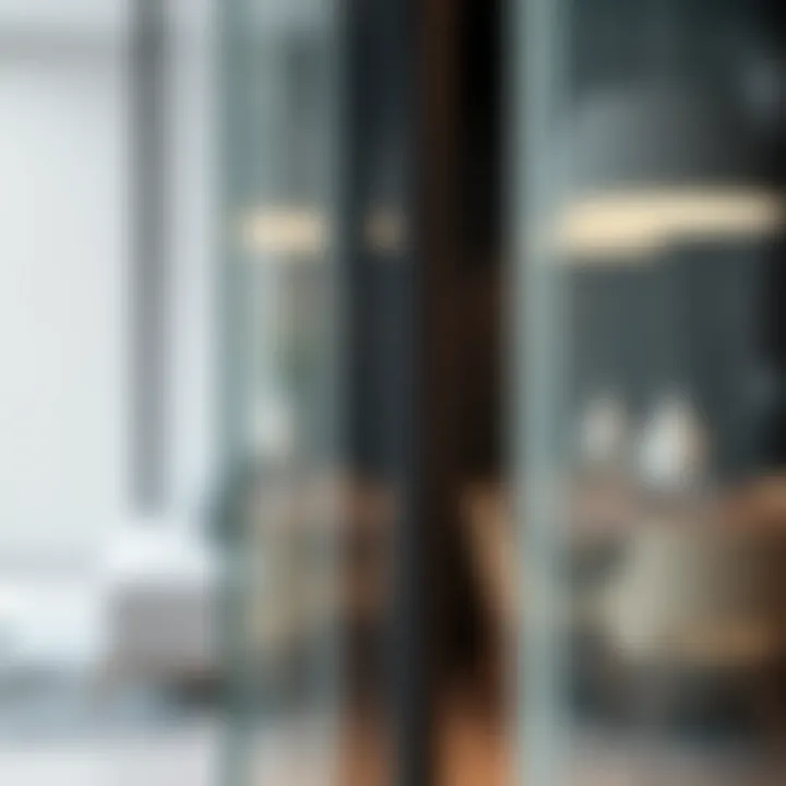 Detailed view of sealing techniques in glass wall installations