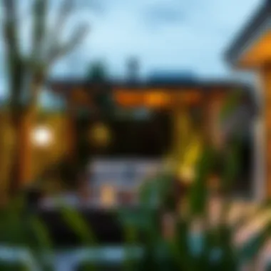 Eco-friendly garden with various solar lighting options