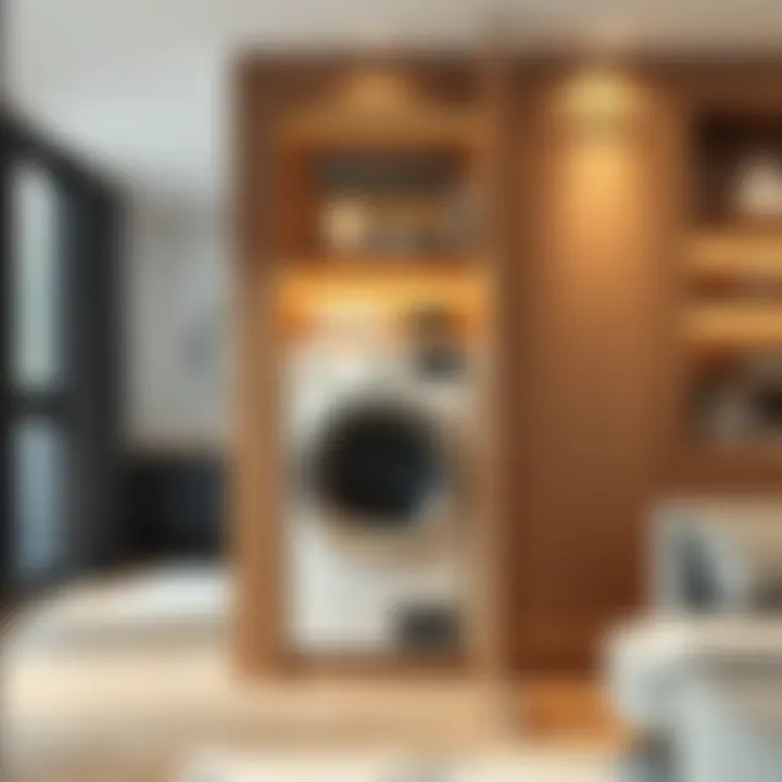 Elegant laundry cabinet integrating with home decor