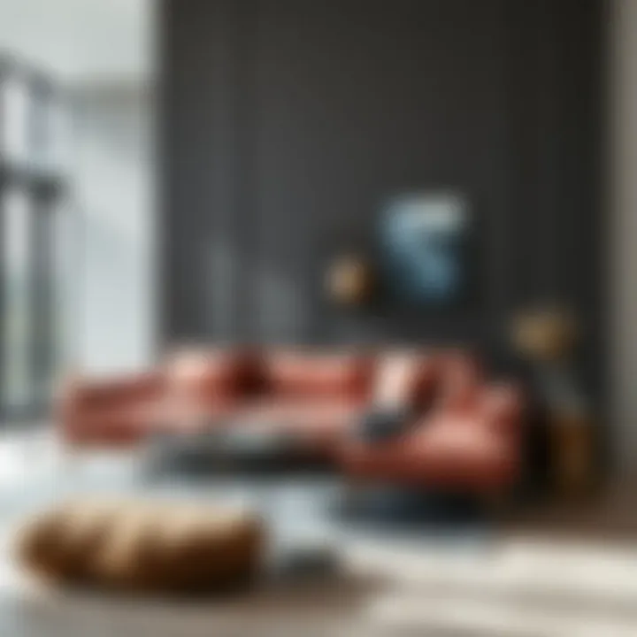 Elegant small sectional sofa in a minimalist decor