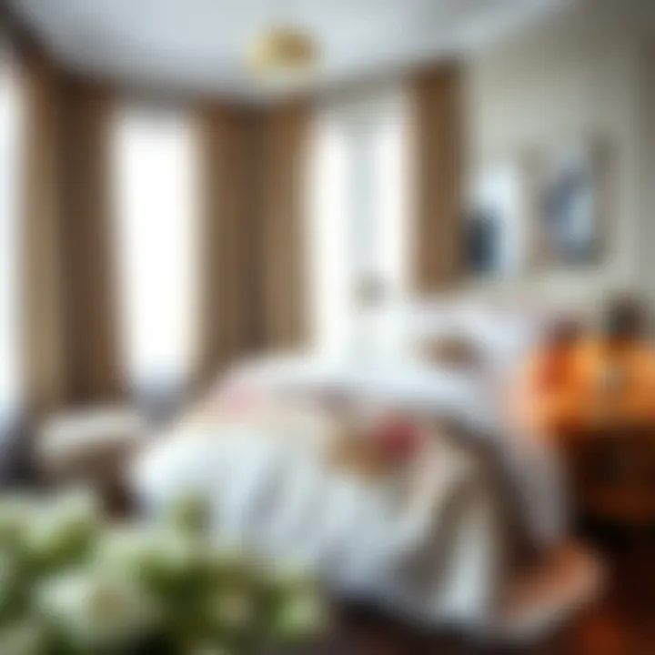 An elegantly styled bedroom featuring a photo-printed duvet cover.