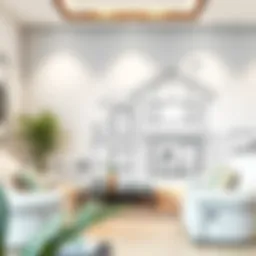 A serene house sketch illustrating basic architectural features