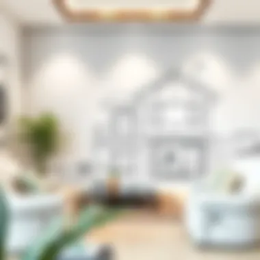 A serene house sketch illustrating basic architectural features