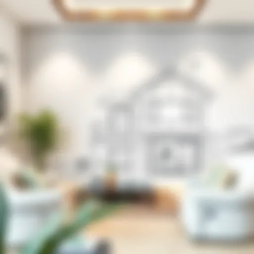 A serene house sketch illustrating basic architectural features