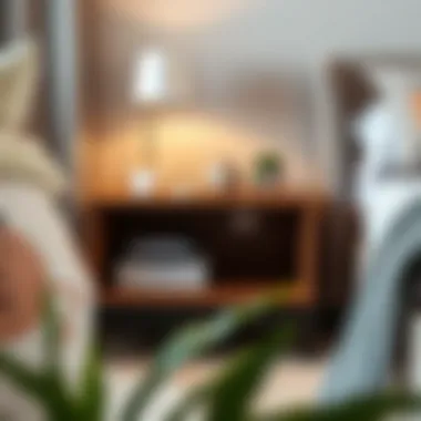 Functional bedside table with storage solutions