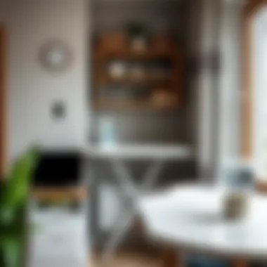 Functional ironing board in a small apartment