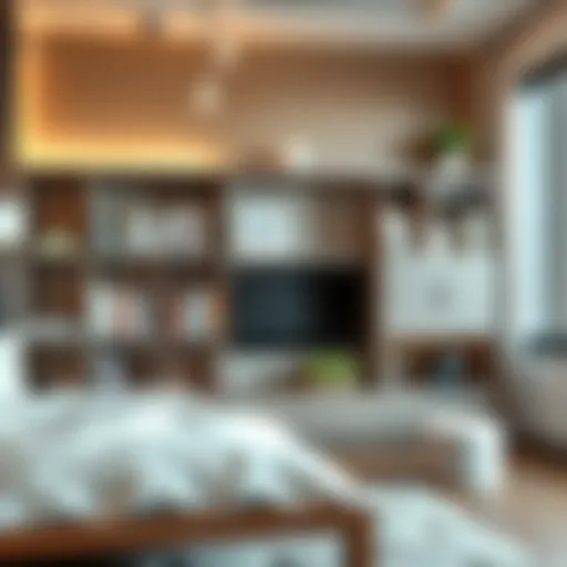 Stylish bookshelf design for a modern youth room