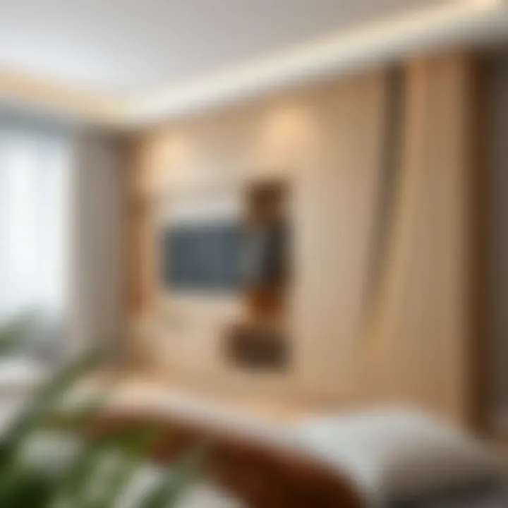 Stylish interior with built-in wardrobe