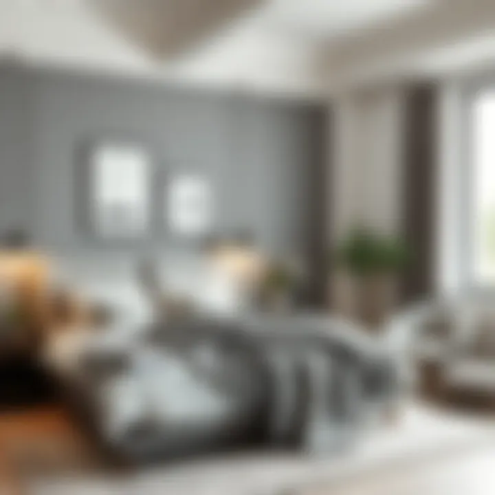 Cozy gray bedroom with decorative accents