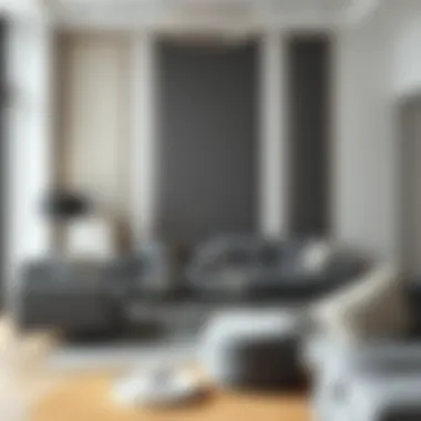 Elegant gray furniture arrangement in a bedroom