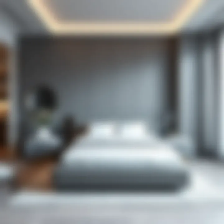 Modern gray bedroom set with sleek lines