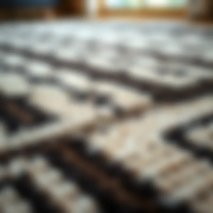 Close-up view highlighting the intricate patterns of a contemporary rug.