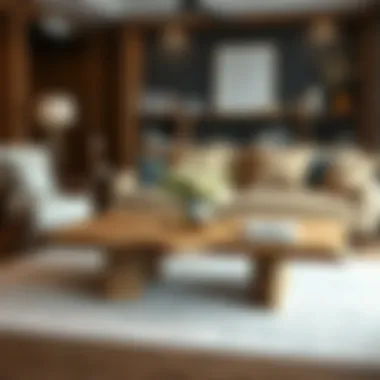 Inviting living space featuring an oak coffee table