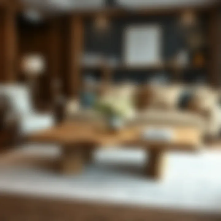 Inviting living space featuring an oak coffee table