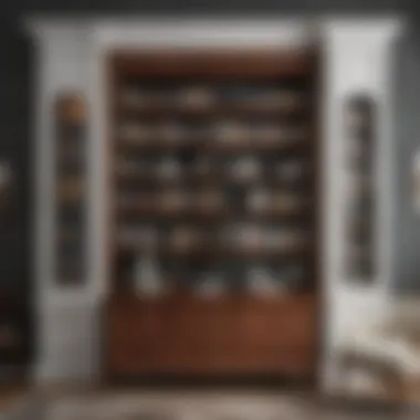 Classical Bookshelf with Elegant Features Stylish classical bookshelf with intricate details and drawers