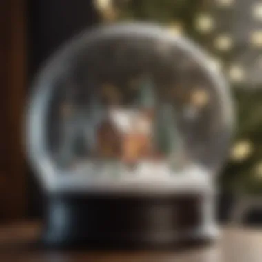 An artistic snow globe highlighting a festive holiday theme