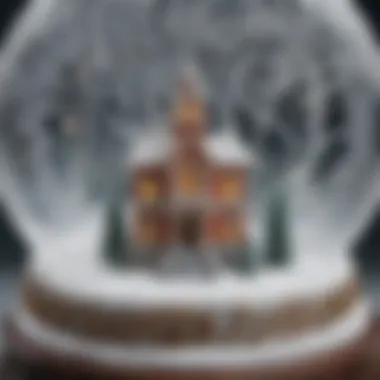 Intricate Designs on Decorative Snow Globe A close-up of intricate designs on a decorative snow globe
