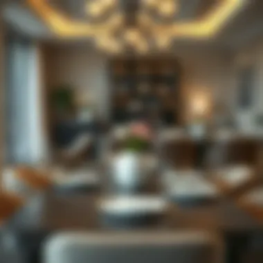 A beautifully arranged square dining table with an inviting atmosphere