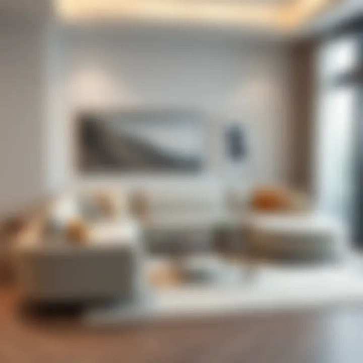 Elegant L-shaped sofa in modern living room