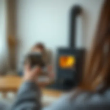 User browsing Letgo app for buying a pellet stove