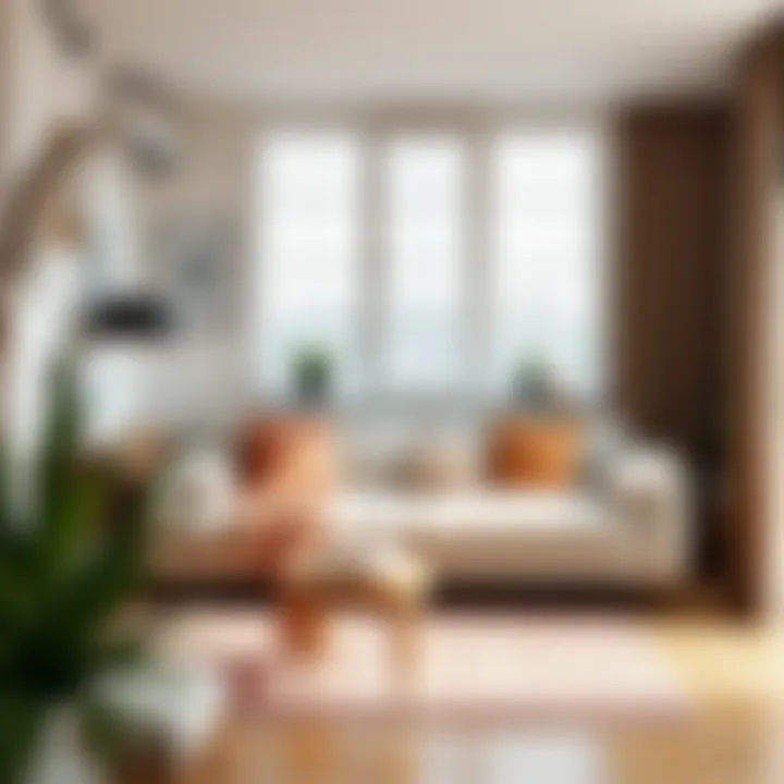 A well-decorated living room featuring a second-hand sofa bed