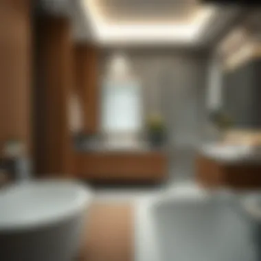 Luxurious bathroom interior featuring contemporary cabinetry